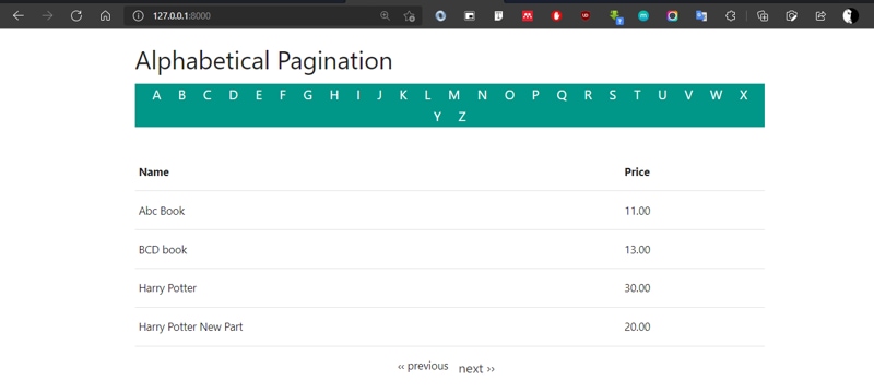 Website pagination