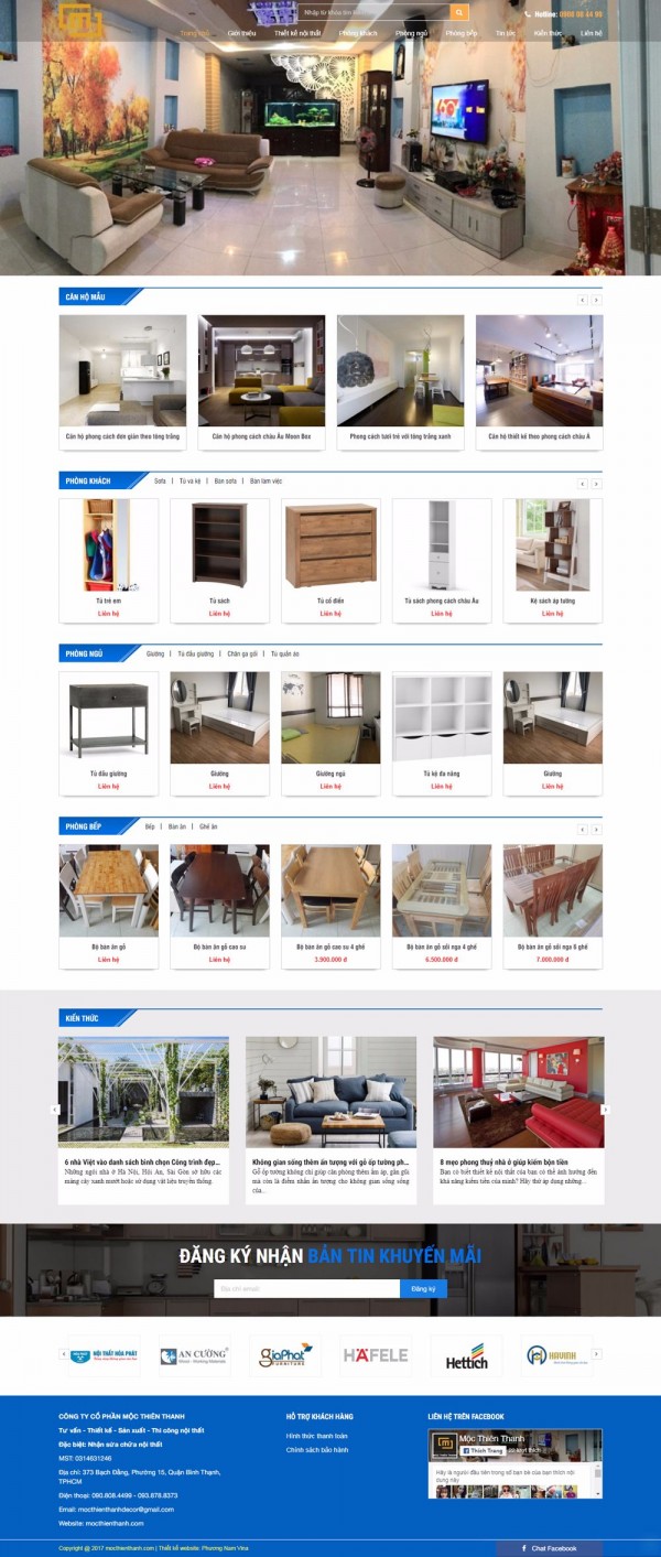Mẫu website bán hàng nội thất - MS23