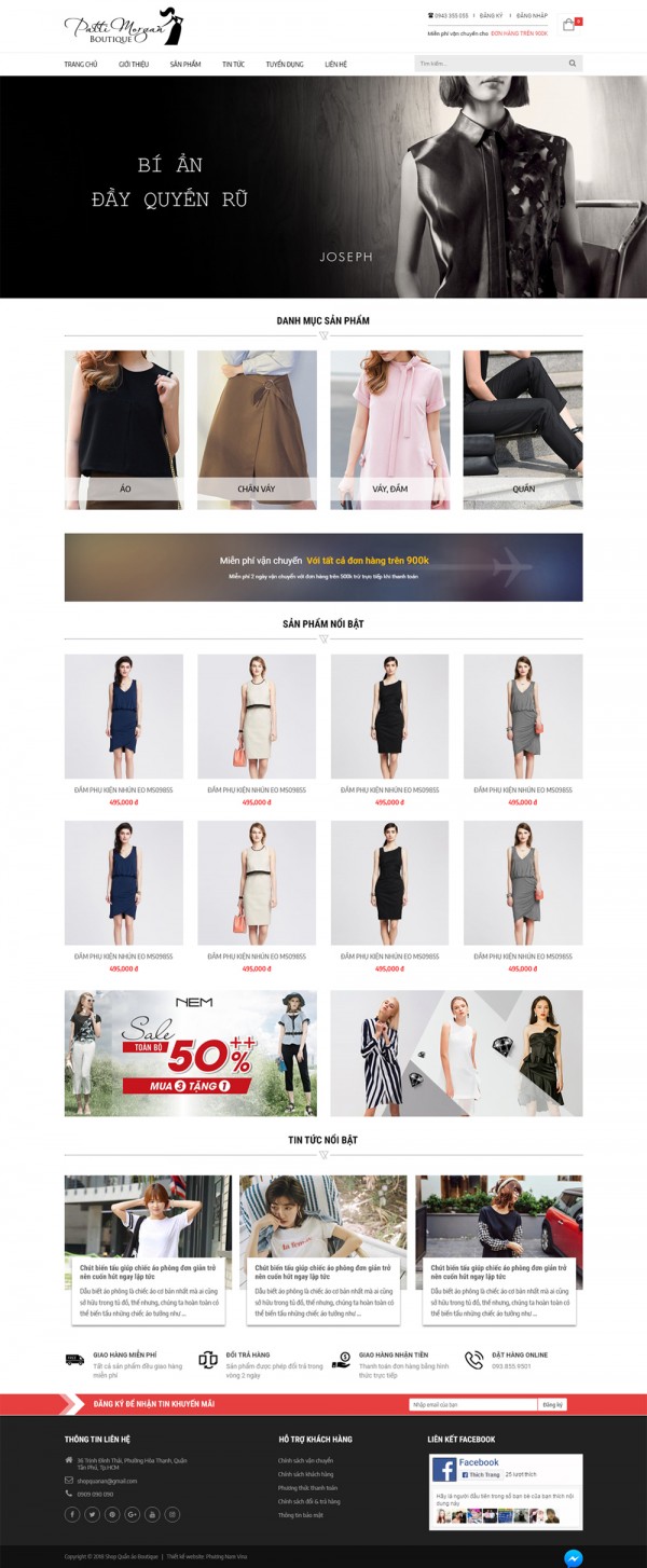 Mẫu website bán quần áo - MS40