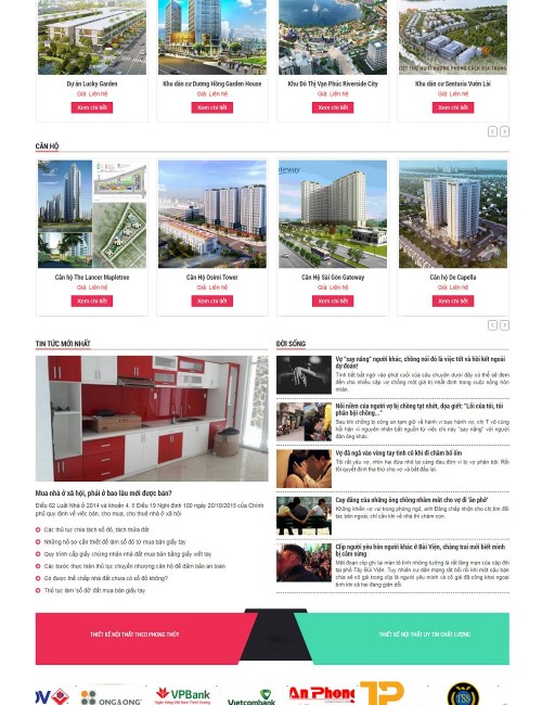 Mẫu thiết kế website nhà đất